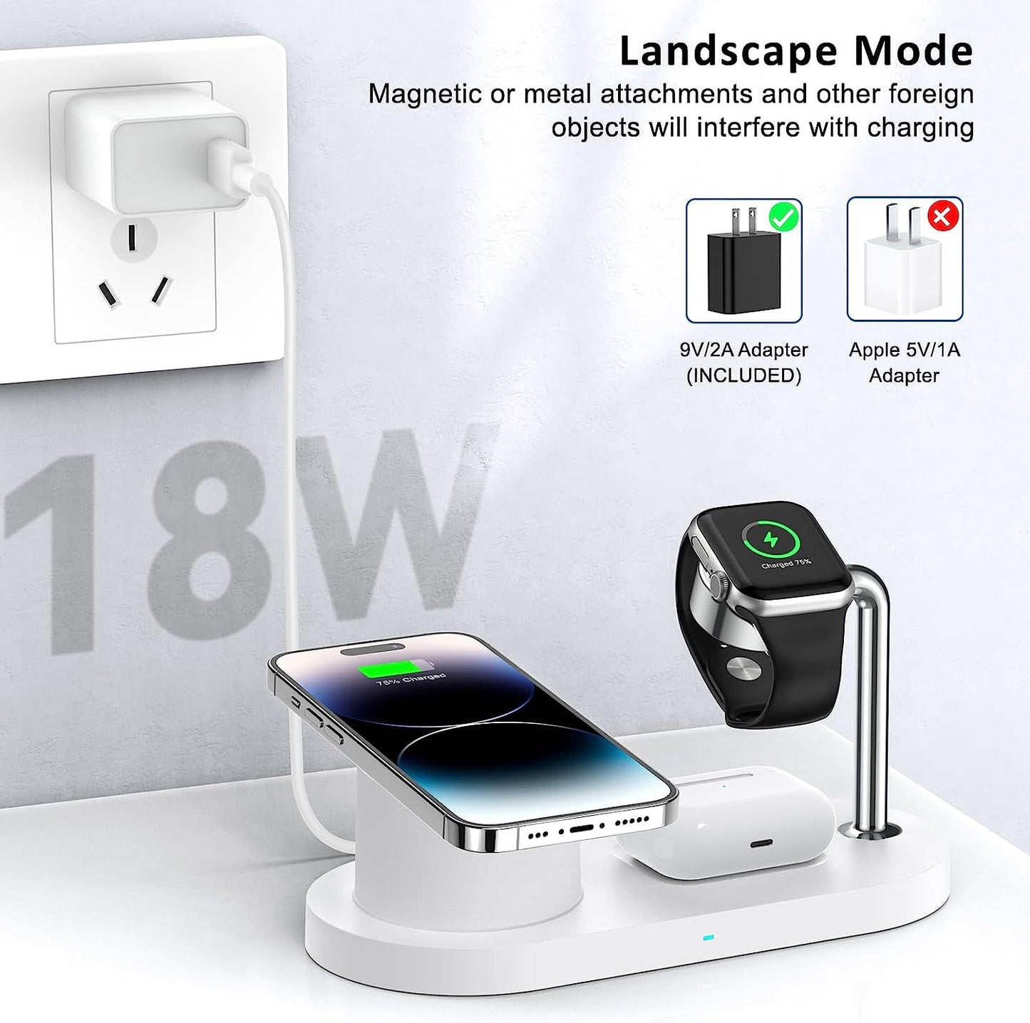 Station de recharge sans fil 3-en-1 MagSafe – iPhone, Apple Watch et AirPods (15W)